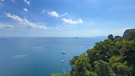 Gulf-of-Thailand-from-Hong-Island-viewpoint-limestone-rock-formation-clear-sky