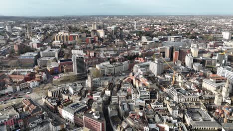 Centro-De-La-Ciudad-De-Bristol-Reino-Unido-Panorámica-Drone-Aéreo