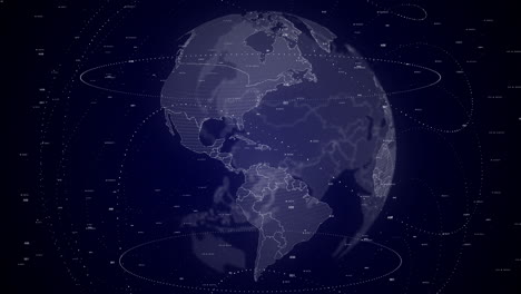 digital-globe-rotating,-zooming-in-on-Haiti-country