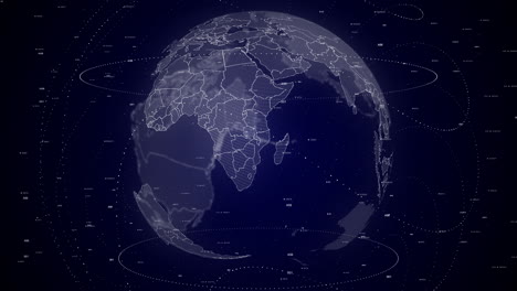digital-globe-rotating,-zooming-in-on-Mozambique-country