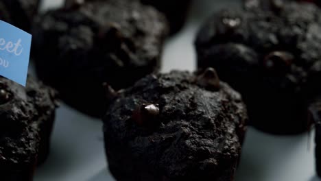 Close-up-of-chocolate-beets-muffins-rotating-on-a-lazy-susan-valentines-day-special