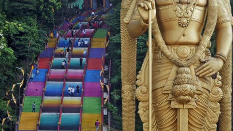 Der-Von-Tamilischen-Malaysiern-In-Den-Jahren-1920-40-Erbaute-Batu-Malai-Sri-Murugan-Tempel-Ist-Ein-Wichtiges-Touristenziel-Im-Malaysischen-Bundesstaat-Selangor