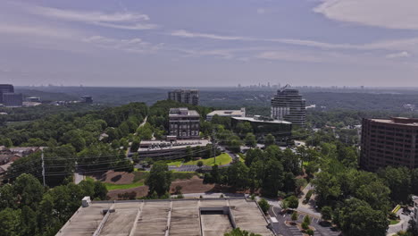 Atlanta-Georgia-Aerial-v994-drone-flyover-the-Overlook-area-at-Vinings-Cumberland-capturing-the-scenic-views-of-the-neighborhood-and-cityscape-on-the-skyline---Shot-with-Mavic-3-Pro-Cine---August-2023