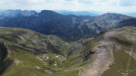 Mountain-Landscape-at-Seven-Rila-Lakes-in-Bulgaria---Aerial-4k