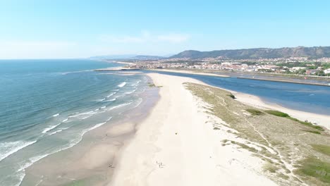 Beach-in-Esposende,-Portugal-Aerial-View
