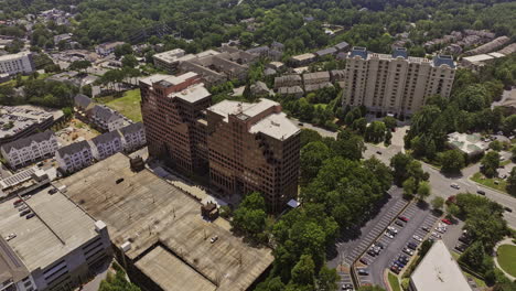 Atlanta-Georgia-Aerial-v996-cinematic-birds-eye-view-drone-flyover-and-around-office-buildings-and-residential-houses-on-Paces-Ferry-road-at-daytime---Shot-with-Mavic-3-Pro-Cine---August-2023