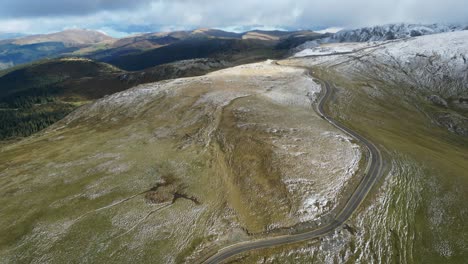 Transalpina-Scenic-Road-in-Carpathian-Mountains,-Romania---Aerial-4k