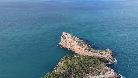 Mirador-De-Sa-Foradada-In-Mallorca,-Spain-With-Turquoise-Waters,-Aerial-View
