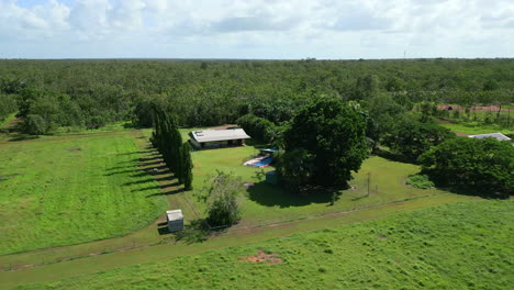 Aerial-drone-of-Rural-Outback-Acreage-Huge-Block-With-House-and-Pool-on-Edge-of-Property