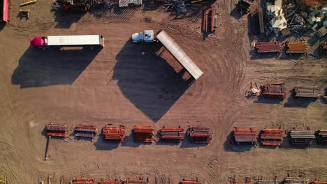 Aerial-View-of-Steel-Bar-Storage-Yard-in-Michigan---Industrial-Landscape