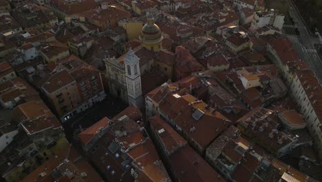 Aerial-View-Push-In-Old-Church-South-Of-France