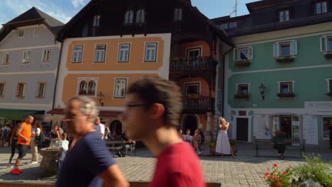 Panorama-Des-Hauptplatzes-Des-Dorfes-Hallstatt