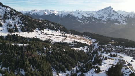 Amden-Weesen-Switzerland-wide-view-of-the-snowy-winter-mountains-on-sunny-day