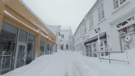 Kragero-Downtown-Covered-In-Dense-Snow-During-Winter-In-Norway