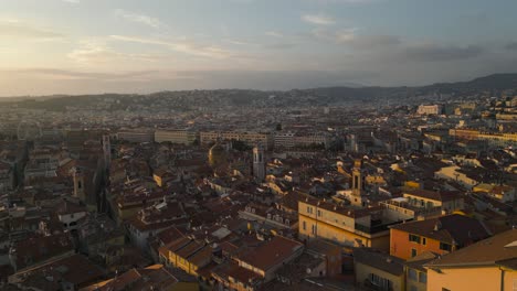 Old-French-City-from-Italian-Heritage-Next-to-Mediterranean-Sea-at-Sunset