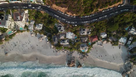 Above-View-Of-Luxury-Buildings-And-Villas-In-Clifton-2nd-Beach,-Cape-Town,-South-Africa