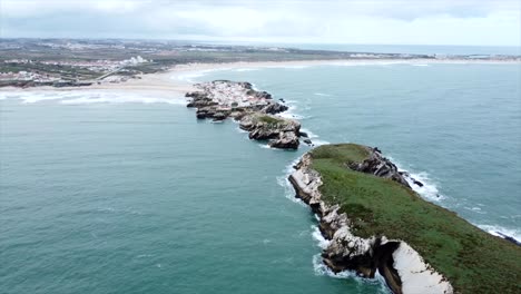 drone-shoot-of-a-beauty-town-in-the-middle-of-a-island-in-the-ocean