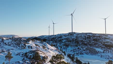 Wind-Turbines-At-Bessakerfjellet-Wind-Farm-In-Winter-On-Coast-Of-Fosen-Peninsula-In-Norway