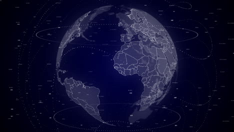 digital-globe-rotating,-zooming-in-on-Senegal-country