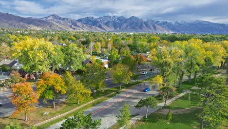 flying-over-liberty-park-and-700-east-street-with-beautiful-view-from-mountains-in-Salt-Lake-City-Utah