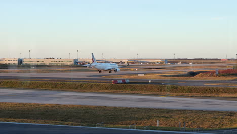 Passenger-Airplane-Taxiing-At-Paris-Charles-de-Gaulle-Airport-In-France