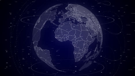 digital-globe-rotating,-zooming-in-on-Togolese-Republic-and-Republic-of-Benin-country