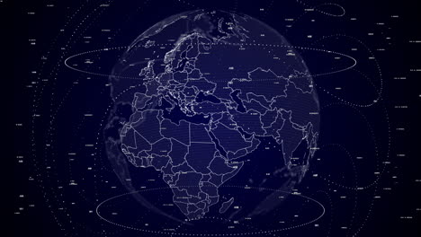 digital-globe-rotating,-zooming-in-on-Lebanon-country