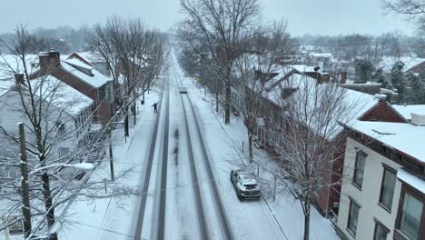 Ciudad-Histórica-Durante-La-Tormenta-De-Nieve