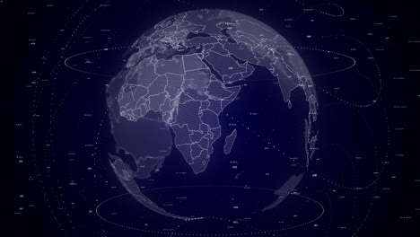 digital-globe-rotating,-zooming-in-on-Tanzania-country