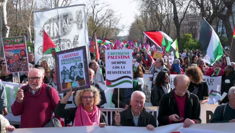 Demonstranten-Halten-Plakate-Und-Schwenken-Palästinensische-Flaggen-Während-Eines-Solidaritätsmarsches-Für-Palästina