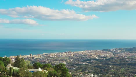 Time-lapse-overlooking-Fuengirola,-Andalusia,-Spain