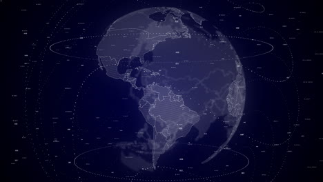 digital-globe-rotating,-zooming-in-on-Venezuela-country