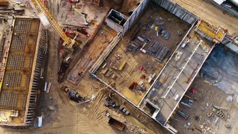 Construction-Crane-and-Workers-Top-View