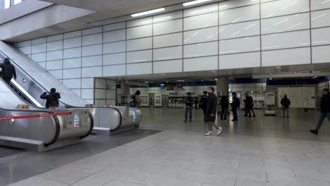 Commuters-And-People-Using-Exit-4-Escalators-At-Tottenham-Court-road-Station