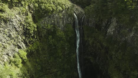 Vista-De-Pájaros-Foto-De-Una-Larga-Cascada-En-Un-Bosque