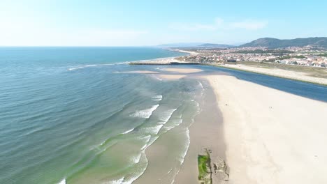 Beach-in-Esposende,-Portugal-Aerial-View