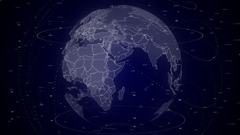 digital-globe-rotating,-zooming-in-on-Somalia-country