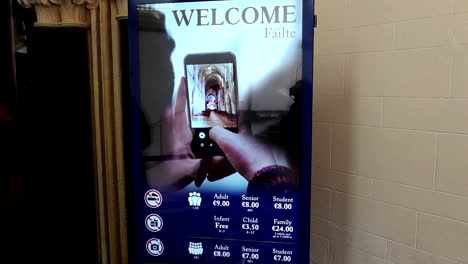 Welcoming-informative-panel-showing-entrance-prices-of-St-Patrick's-Cathedral-in-Dublin,-Ireland