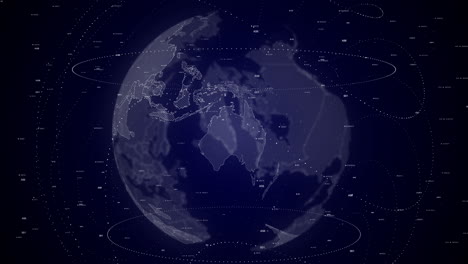 digital-globe-rotating,-zooming-in-on-Australia-country