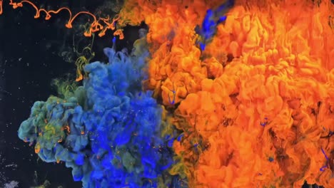 Abstrakte-Animation-Der-Farbmischung-Von-Orange-Und-Blau