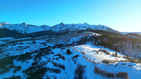 Panorámica-De-Derecha-A-Izquierda-De-La-Cordillera-Sawatch-En-Colorado-Durante-La-Puesta-De-Sol.