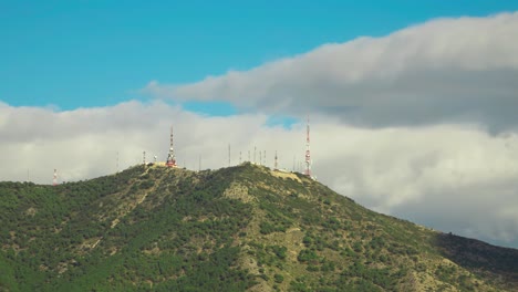 Antenna-complex-on-the-hills-over-Benalmadena,-Andalusia,-Spain