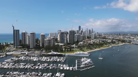 Gold-Coast-Superyacht-Marina-with-the-iconic-Surfers-Paradise-city-high-rise-skyline