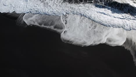 Aerial-top-down-of-strong-waves-of-Atlantic-ocean-reaching-Basalt-beach