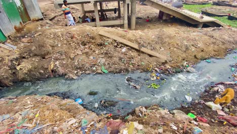 Abwassersystem-Fluss-Wasserverschmutzung-Umweltverschmutzung-In-Asien