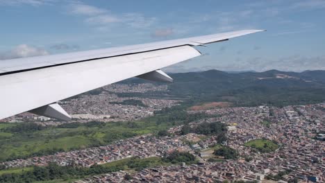 Airplane-with-Extended-Flaps-in-Approach-for-Landing---Passenger-View
