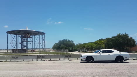 Driving-on-Highway-by-Fort-Lauderdale-International-Airport,-Florida-USA