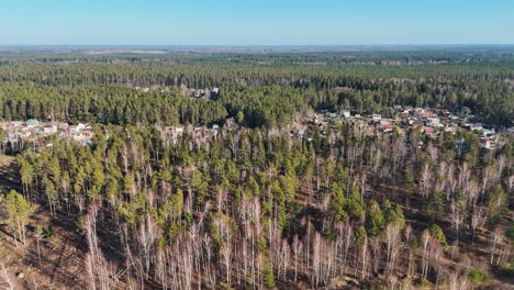 Aerial-View-Over-the-Town-Saulkrasti-and-Zvejniekciems,-Latvia