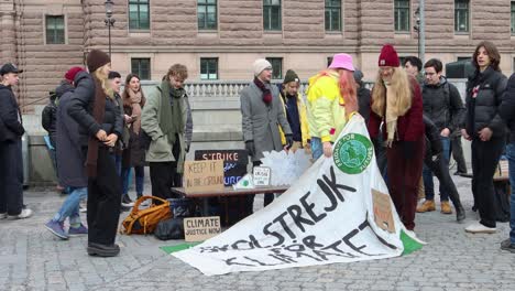Greta-Thunberg-Und-Fridays-For-Future-Strikers-Mit-Schildern-Und-Bannern