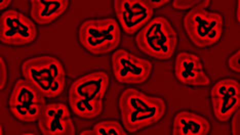 Simulación-De-Material-Celular-Rojo-Bajo-Microscopio